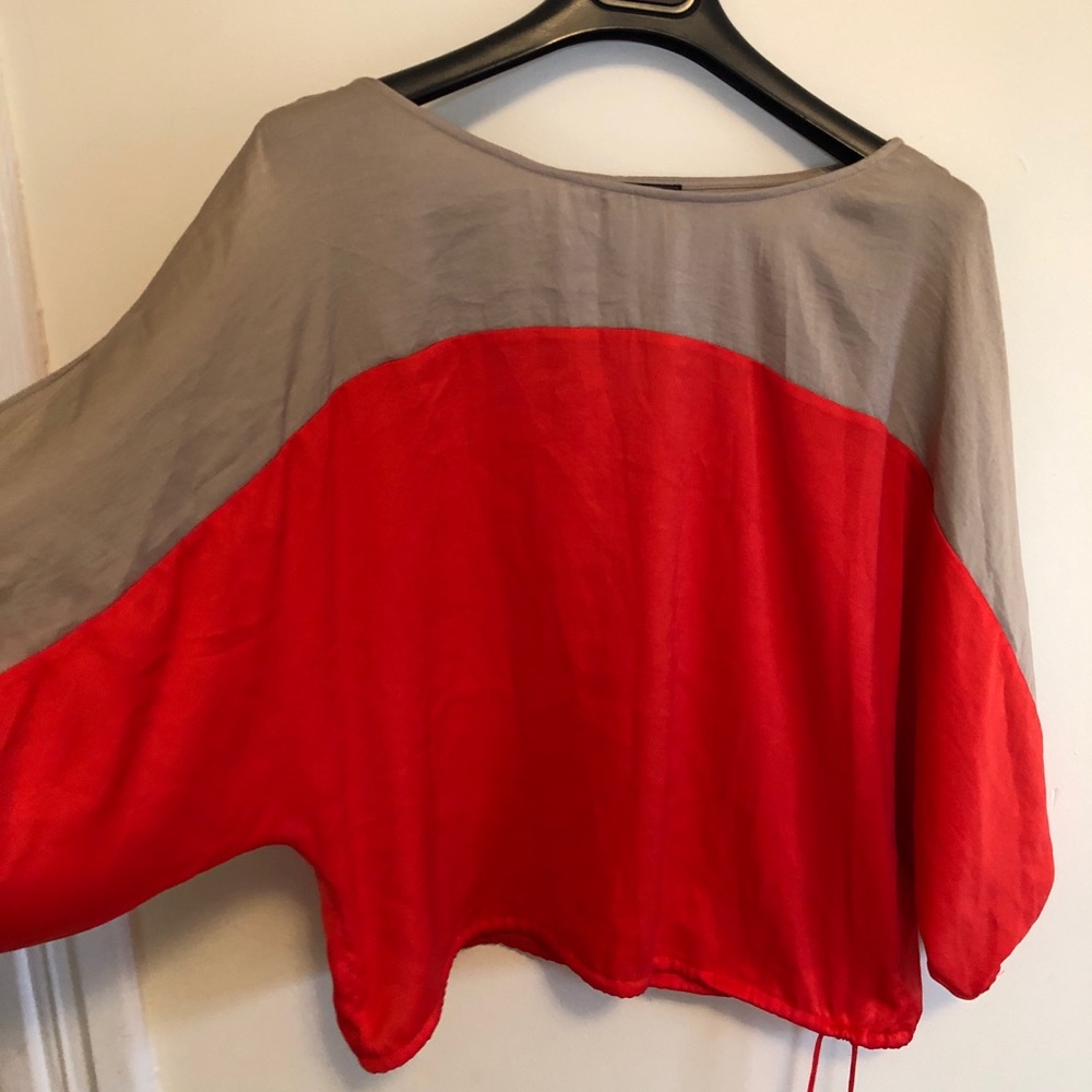Bcbg silky cold shoulder top